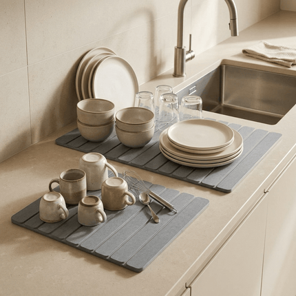 Zelvo StoneDry Duo™ – Large & Small Kitchen Drying Mats Set - Zelvo