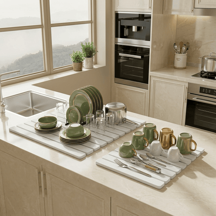 Zelvo StoneDry Duo™ – Large & Small Kitchen Drying Mats Set - Zelvo