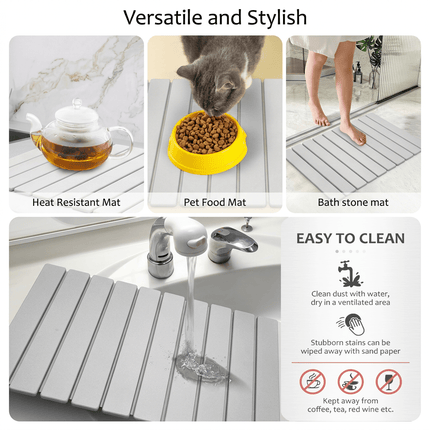 Zelvo StoneDry Duo™ – Large & Small Kitchen Drying Mats Set - Zelvo